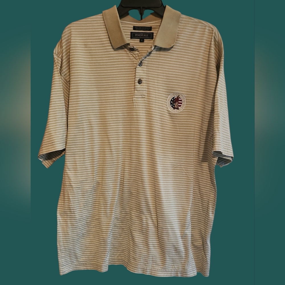 Pinehurst Collection Cotton Striped Golf Polo 2005 US Open Pinehurst No. 2